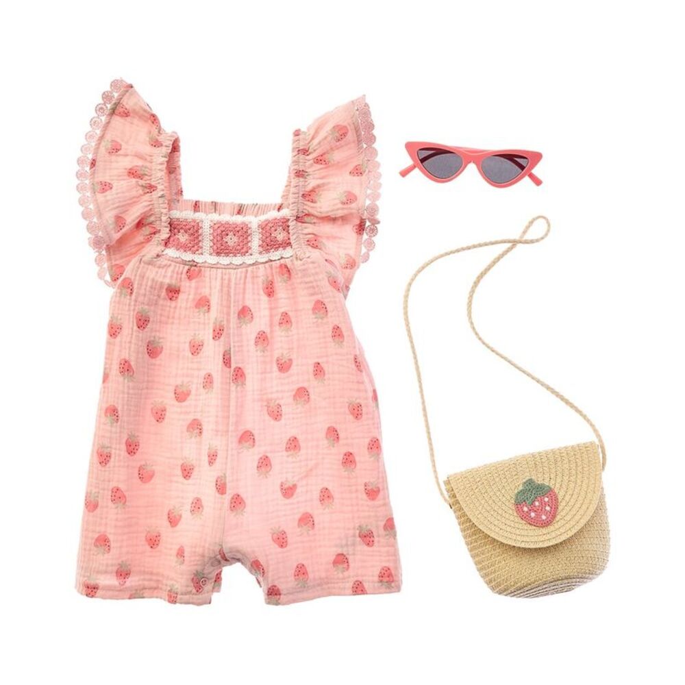 Rachel Zoe  3Pc Romper Set, Pink